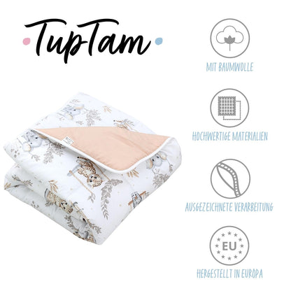 TupTam pehme XXL mängumatt beebile 120 × 120 cm – Safari Swing Beige