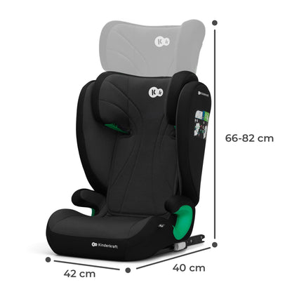 Kinderkraft JUNIOR FIX 2 i-Size turvatool 100–150 cm (15–36 kg) Isofix kinnitusega, must