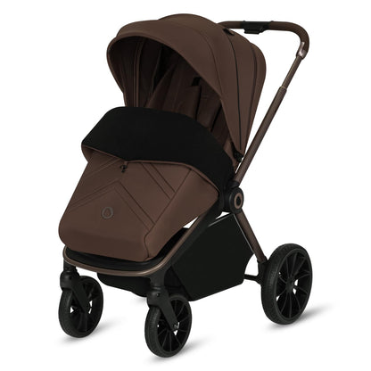 Lionelo Mika Plus maastikukõlbulik kergkäru 6–48 kuud, kuni 22 kg – pööratav lamav iste, XXL UPF50+ kaarvari (Mocha Brown)