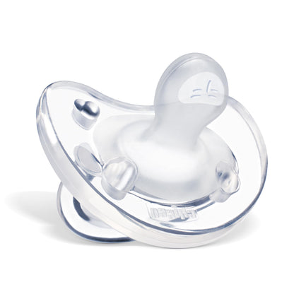 Chicco PhysioForma 100% silikoonist lutt 0–6 kuud (4 tk), läbipaistev/roheline/sinine, steriliseerimiskarbiga