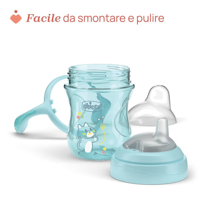 Chicco Transition Cup lekkekindel joogitops 200 ml, 4+, sinine