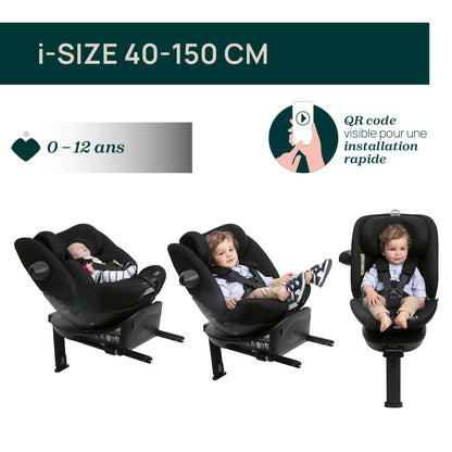 Chicco Everone i-Size turvatool ISOFIX-alusega, 0-36 kg, 40-150 cm, must