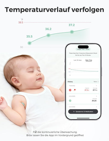 Momcozy beebitermomeeter, digitaalne nutirakendusest jälgitav, 180h aku