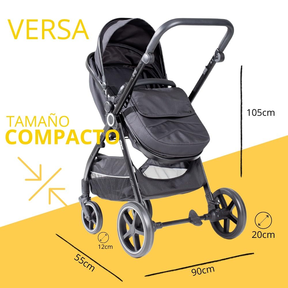 Interbaby Versa 2in1 lapsevanker vankrikorviga kuni 22 kg – must