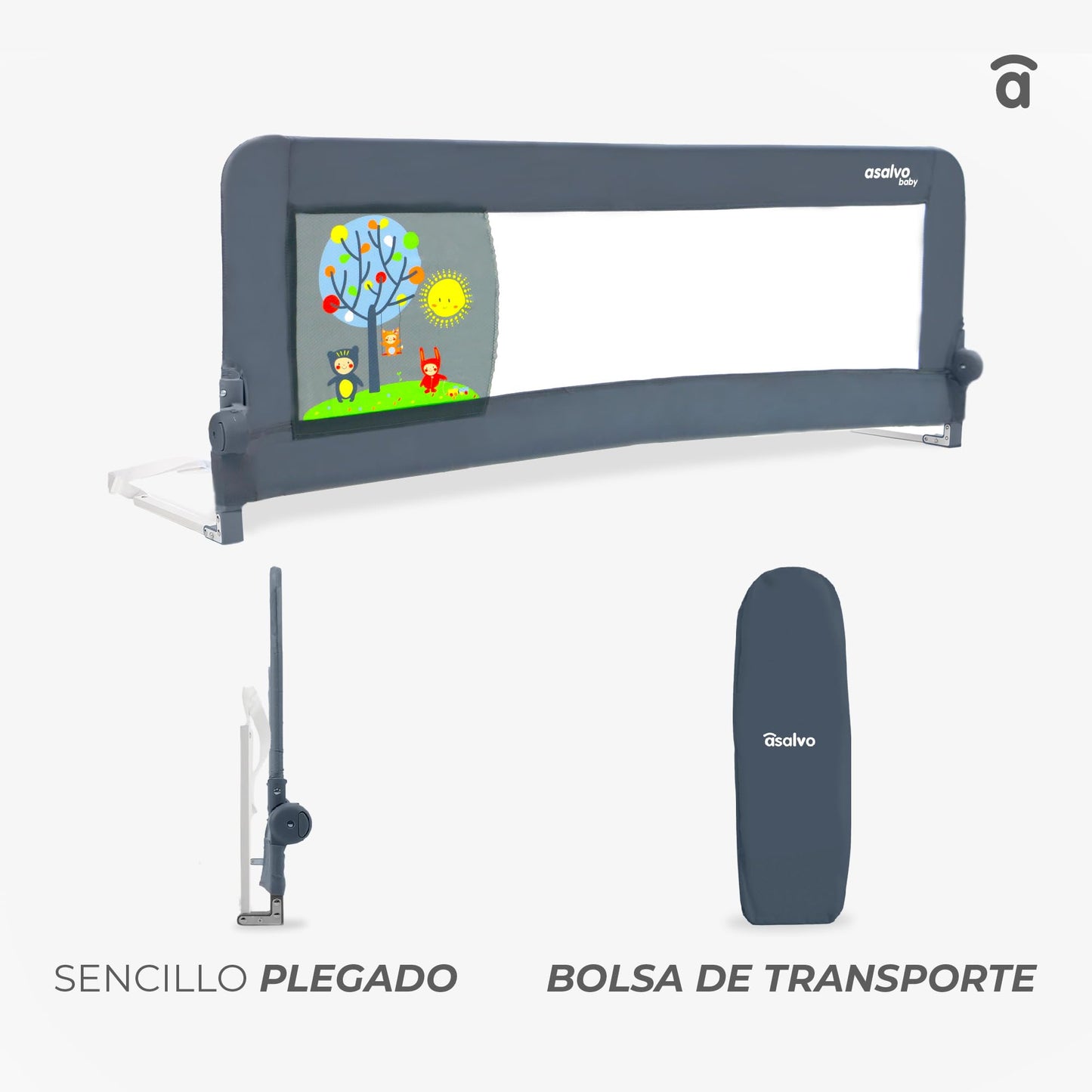 Asalvo 2-in-1 voodipiire, valge, 150 x 58cm