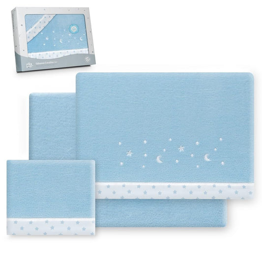 Interbaby voodipesukomplekt beebivoodile 60 x 120 cm, sinine, 3-osaline, 30204-01