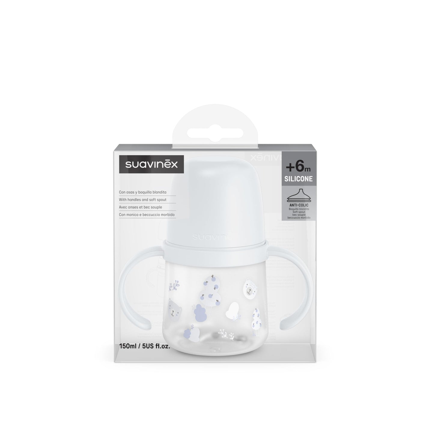 SUAVINEX õppimistass beebile 150 ml Wild&Free hellsinine