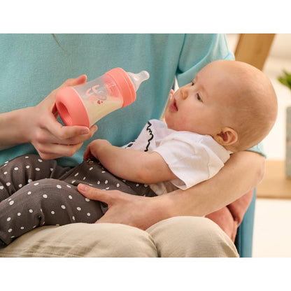 Chicco PERFECT 5 -koliikin vastainen tuttipullo 300 ml, vaaleanpunainen, 4+ kk, Intui-flow-järjestelmä