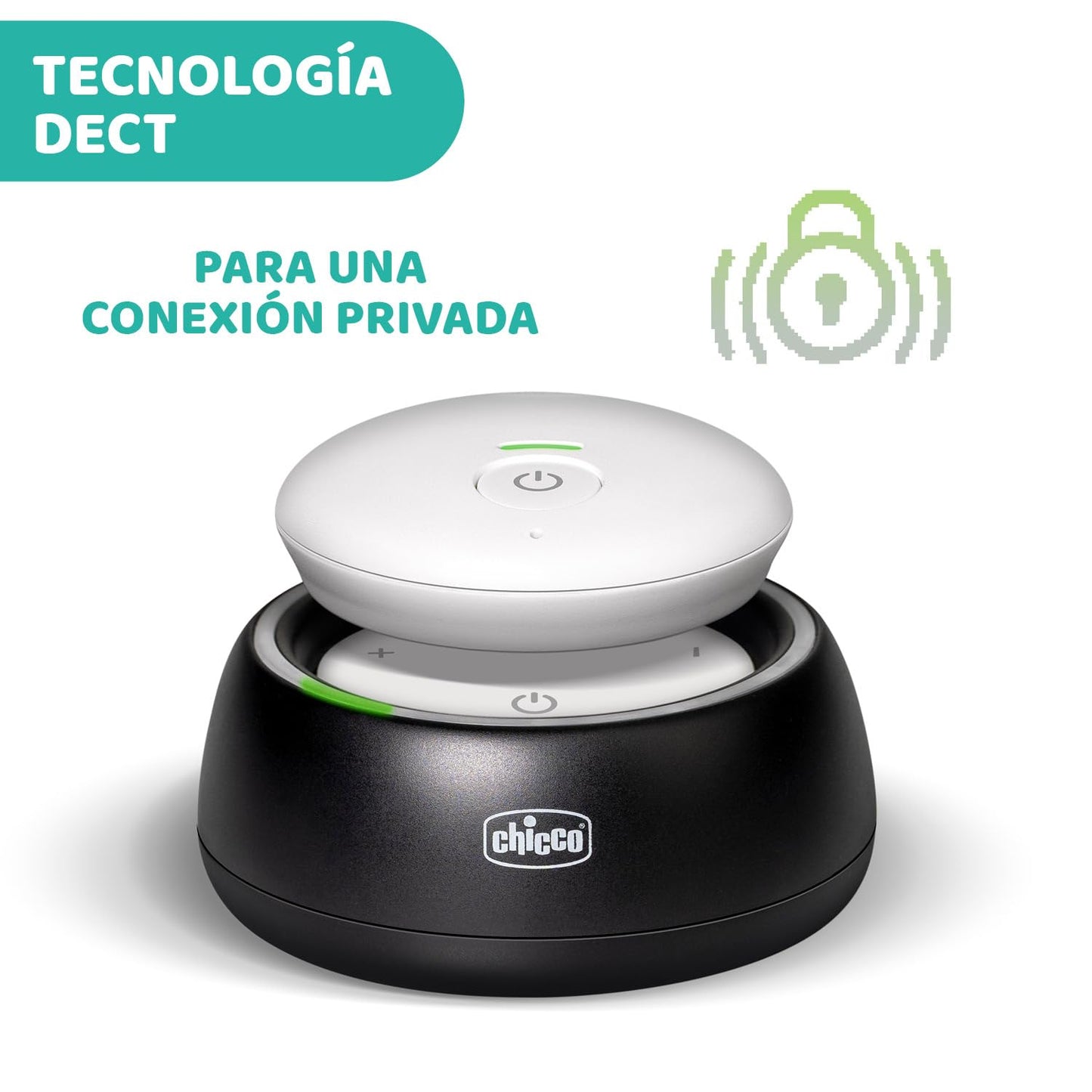 Chicco audio beebimonitor DECT-tehnoloogiaga, 300 m leviala
