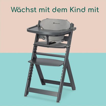 Bebeconfort Timba kasvav puidust söögitool padjaga, Grey Mist