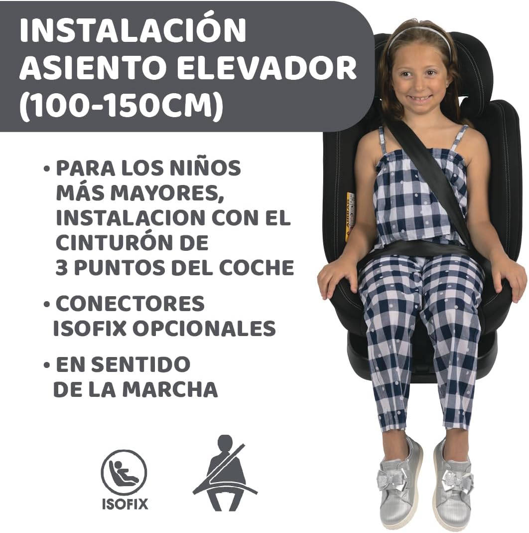 Chicco Unico Evo i-Size turvatool, 0–36 kg, 0–12 aastat, must