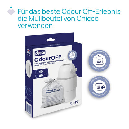 Chicco Compact Odor Control mähkmeämber, kokkupandav, valge