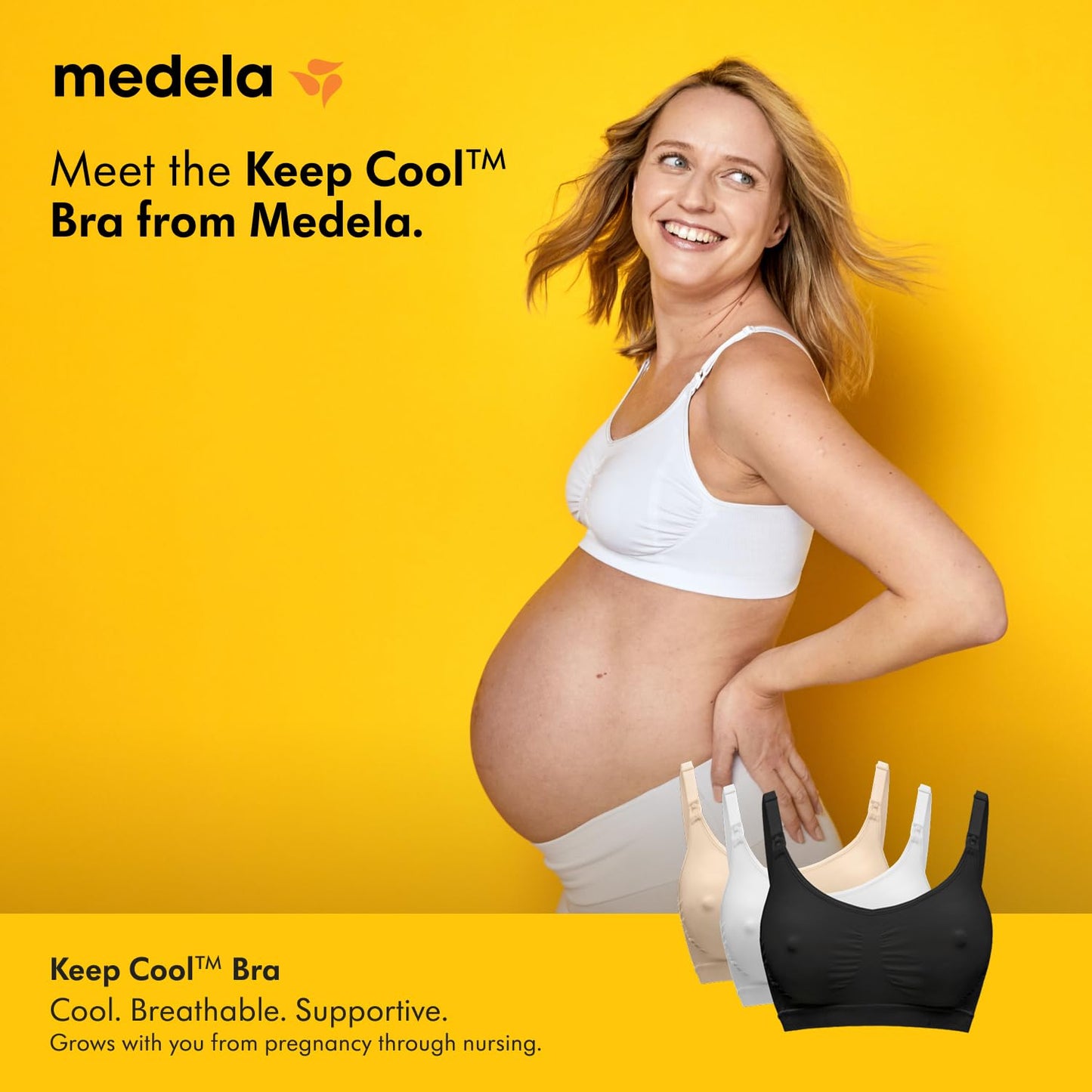 Medela Keep Cool Seamless rasedus- ja imetamisrinnahoidja, must, M