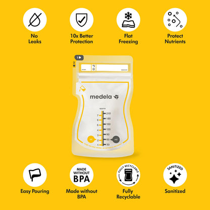 Medela Easy Pour rinnapiima säilituskotid, 210 ml, 50 tk