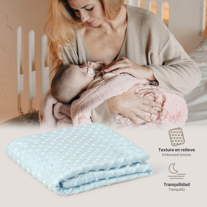 Interbaby Bubbles beebitekk 80 × 110 cm, helesinine