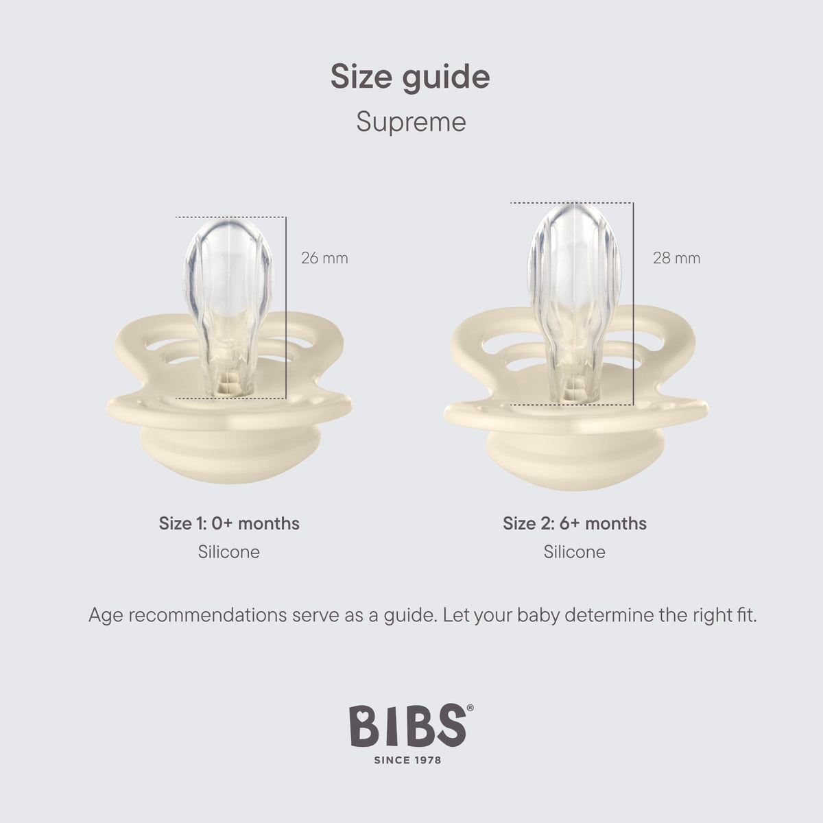 Bibs Supreme tutti 6-18 kuukautta 2 kpl Vanilla/Dark Oak