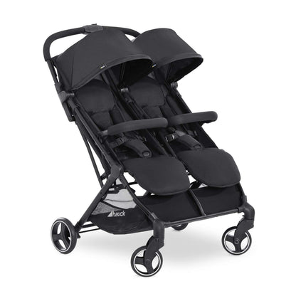 hauck Swift X Duo kaksikute ja õdede-vendade jalutuskäru, must, kuni 2 × 15 kg