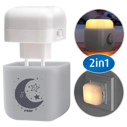 Reer SleepLight 2-ühes öölamp pistikusse ja akutoitel, hall