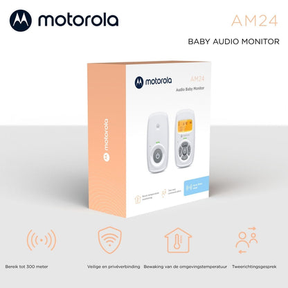 Motorola Nursery AM24 heliga beebimonitor, kahesuunaline suhtlus, DECT-tehnoloogia