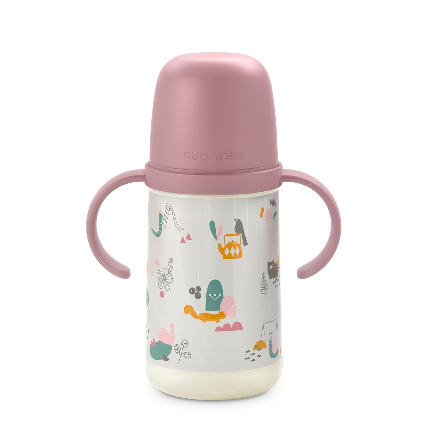 Suavinex õppimistass pehme silikoonist tilaga, lekkekindel, roosa, 270 ml