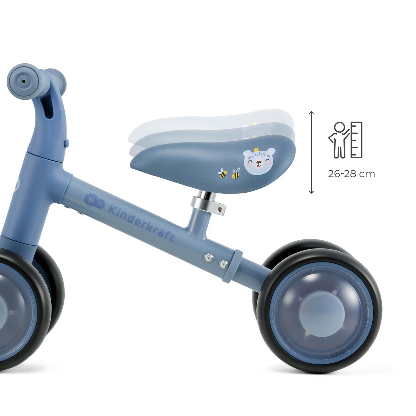 Kinderkraft CUTIE FLASH jooksuratas, sinine, LED-tuledega, alates 1. eluaastast