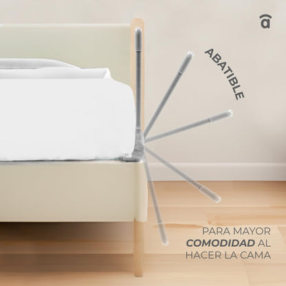 Asalvo voodipiire 150 cm, kokkupandav, kandekotiga, beež tähtedega, mudel 23292
