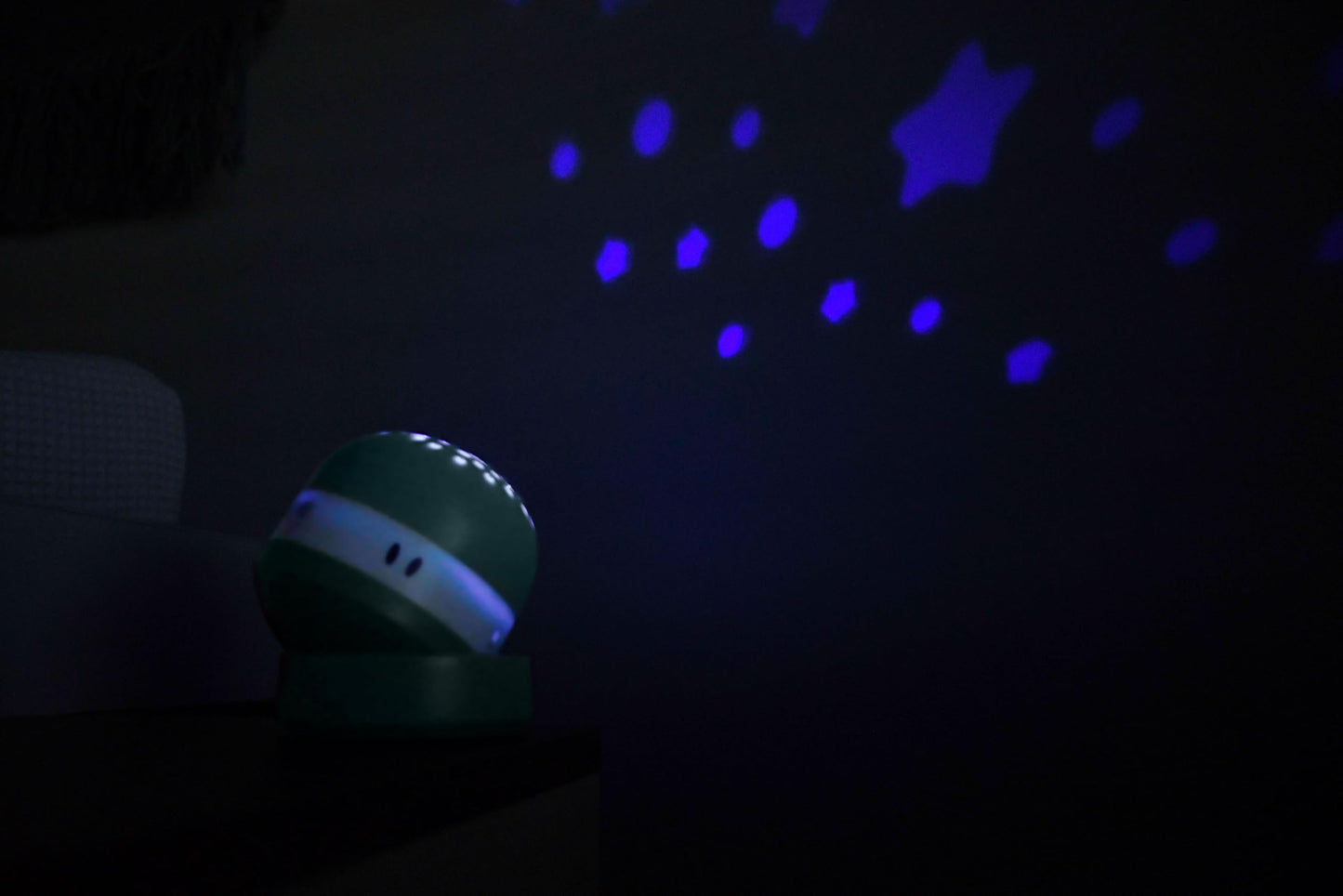 BÉABA Pixie Projector öölamp 3-värvise tähistaeva, 9 heli, nutika unehäire ja USB laadimisega, salveiroheline