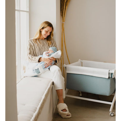 Interbaby beebitekk 80 × 110 cm – puuvill ja pehme borreguillo, münt