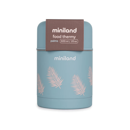 Miniland Thermy Palms isoleeriv toidutermos tahkele toidule, 600 ml – sinine
