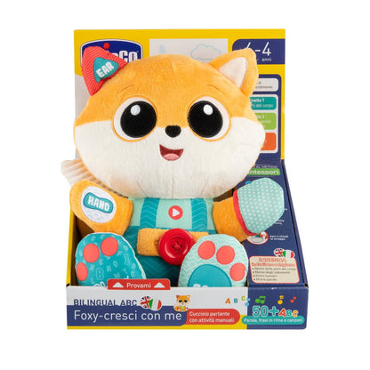 Chicco Foxy kahes keeles (EN/ES) interaktiivne kaisukas, 3-ühes Montessori mänguasi, 6 kuud – 4 a