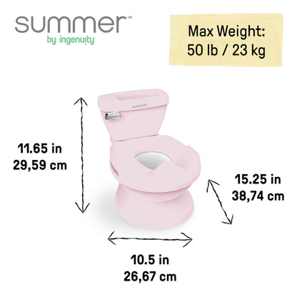 Ingenuity My Size pott, 2-ühes laste pott, loputusheliga, roosa, alates 18 kuud