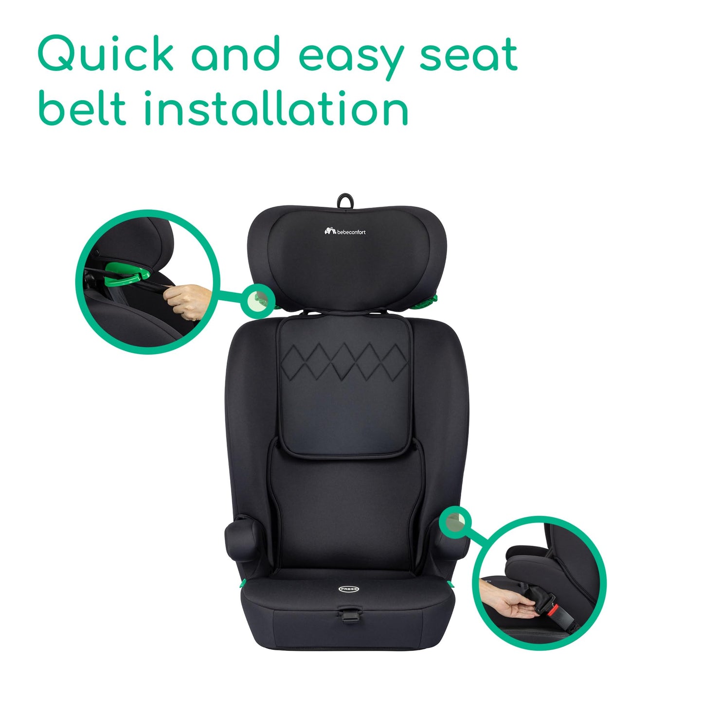 Bebeconfort Ever i-Safe turvatool, 76–150 cm, 15 kuud–12 a, Full Black