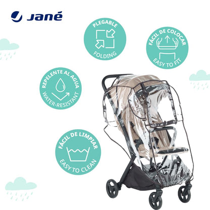 Jané universaalne vihmakate lapsekärule ja -vankrile, läbipaistev