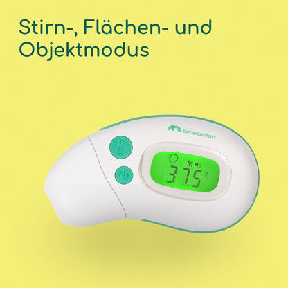 Bebeconfort Mini-Multifunktsionaalne termomeeter 4-ühes, kontaktivaba, Green, 0+ kuud