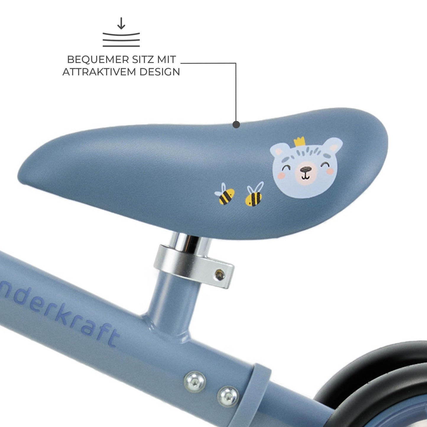 Kinderkraft CUTIE FLASH jooksuratas, sinine, LED-tuledega, alates 1. eluaastast
