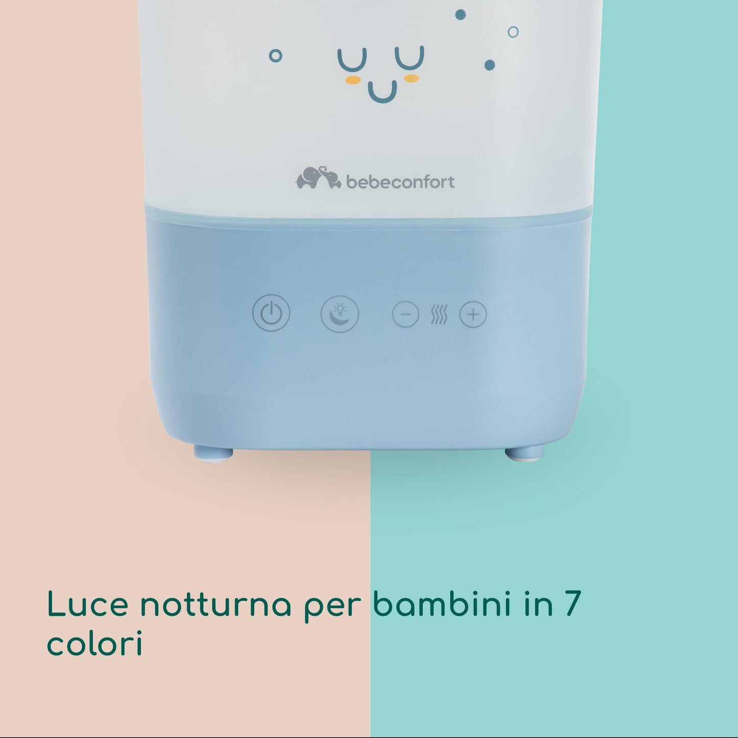Bebeconfort Cool-Mist õhuniisuti ja öölamp 7 värviga, 2,1 L, sinine