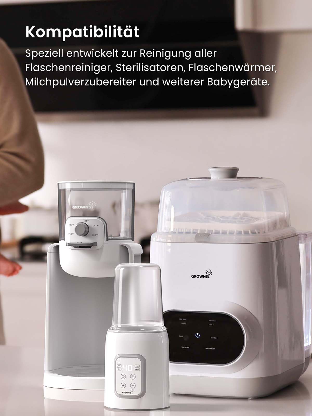 Grownsy Baby Bottle Washer Pro pudelipesumasin, sterilisaator ja kuivati