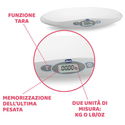 Chicco digitaalne beebikaal kuni 20 kg – LCD-ekraan, tare-funktsioon ja liikumise stabiliseerimine