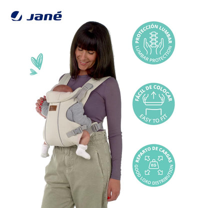 Jané Dual ergonoomiline beebikandekott, sünnist kuni 15 kg, 3 kandesuunda, hingav ja polsterdatud, roheline