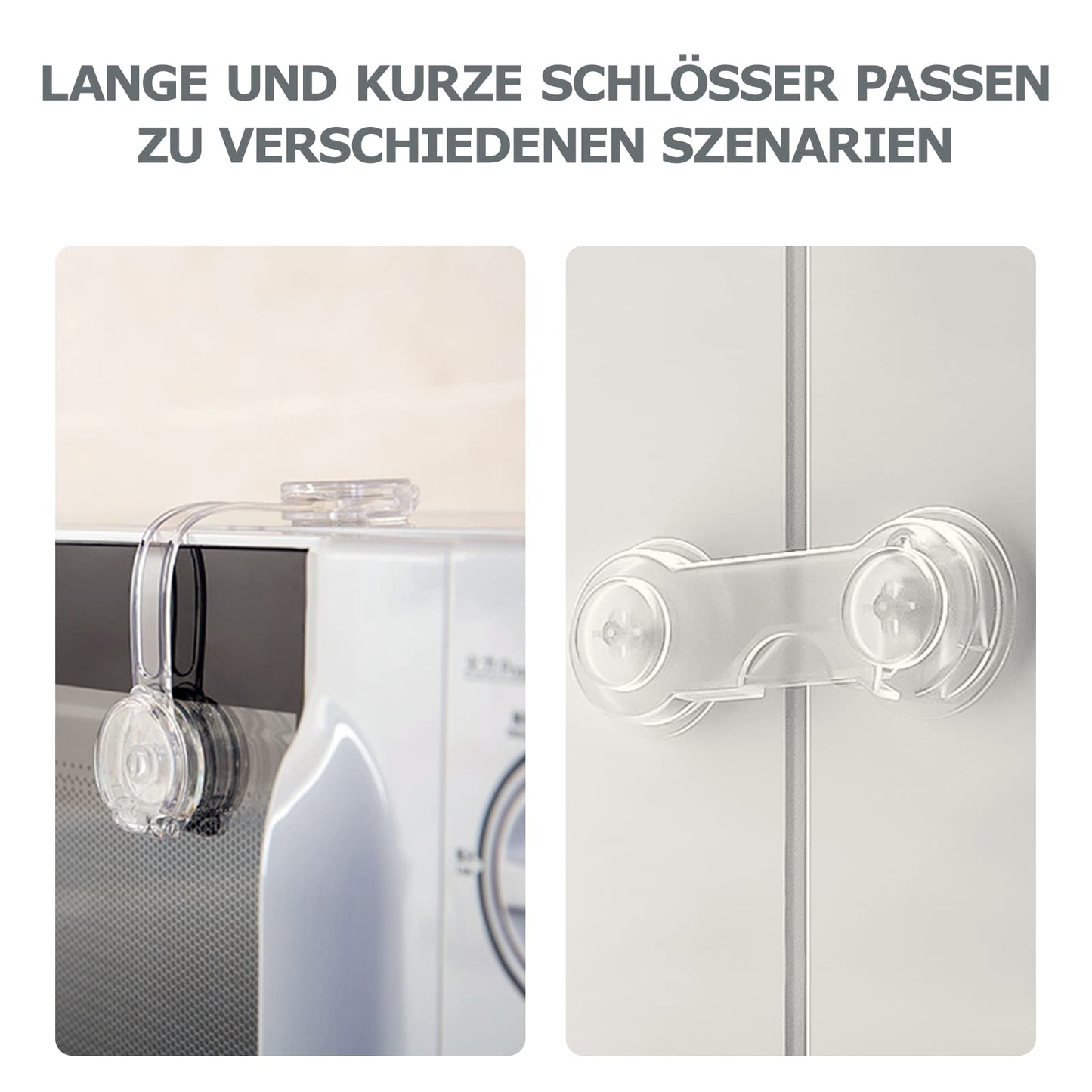 BillyBath läbipaistvad kapilukud laste turvamiseks (10 tk, 2 tüüpi)