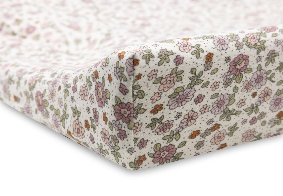 Jollein vahetusmatile mõeldud pehme jersey-kate Retro Flowers, 50 × 70 cm