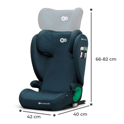 Kinderkraft JUNIORFIX2 turvatool 100–150 cm, ISOFIX, sinine