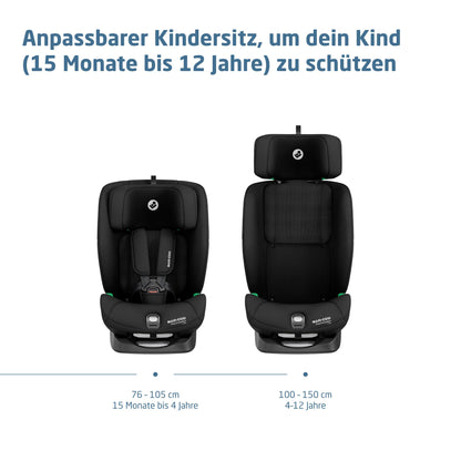 Maxi-Cosi Titan S Comfort i-Size turvatool Authentic Black, 15 kuud–12 aastat, ISOFIX