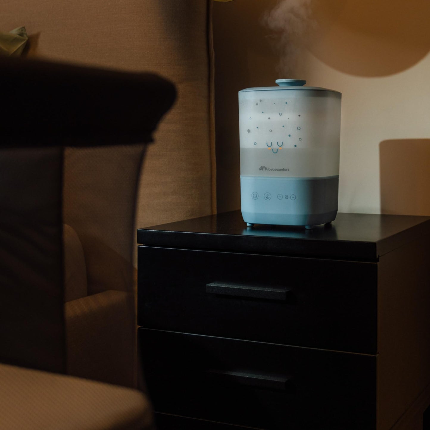 Bebeconfort Cool-Mist õhuniisuti ja öölamp 7 värviga, 2,1 L, sinine