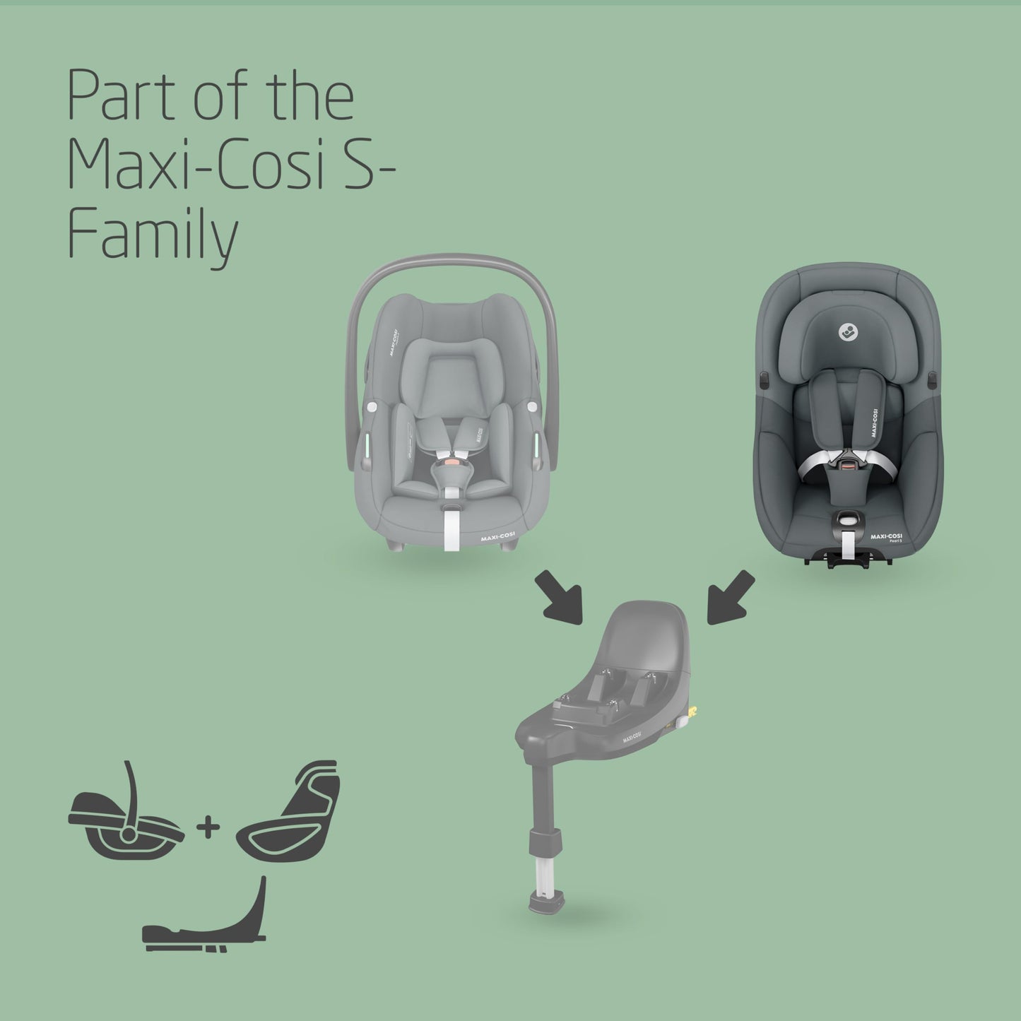 Maxi-Cosi Pearl S i-Size turvatool 61–105 cm, 3 kuud – 4 aastat, Tonal Graphite