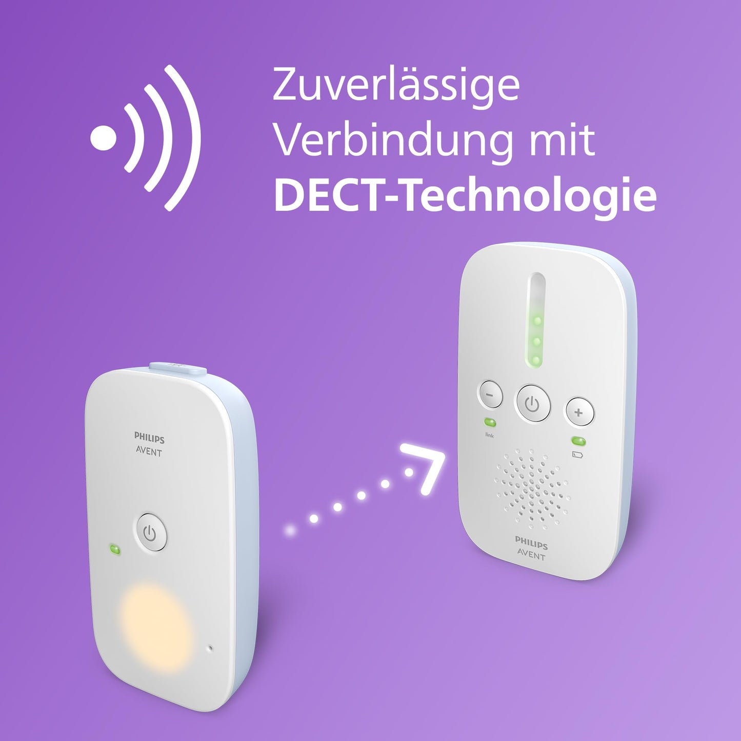 AVENT DECT-beebimonitor SCD503/26, 330 m, öövalgus, Smart ECO, valge