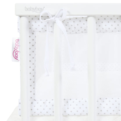babybay Mesh-Piqué voodipiire beebivoodile, valge täpimuster pärlhall