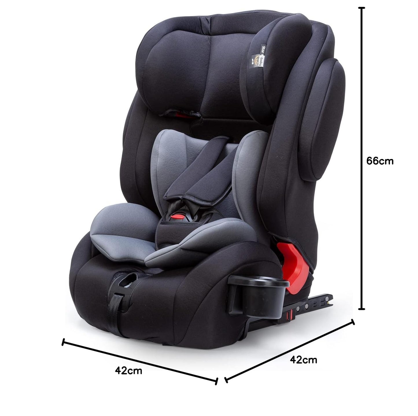 Star Ibaby City Fix HQ 668 SPS Isofix turvatool, rühmad 1/2/3, 76–150 cm, hall/must