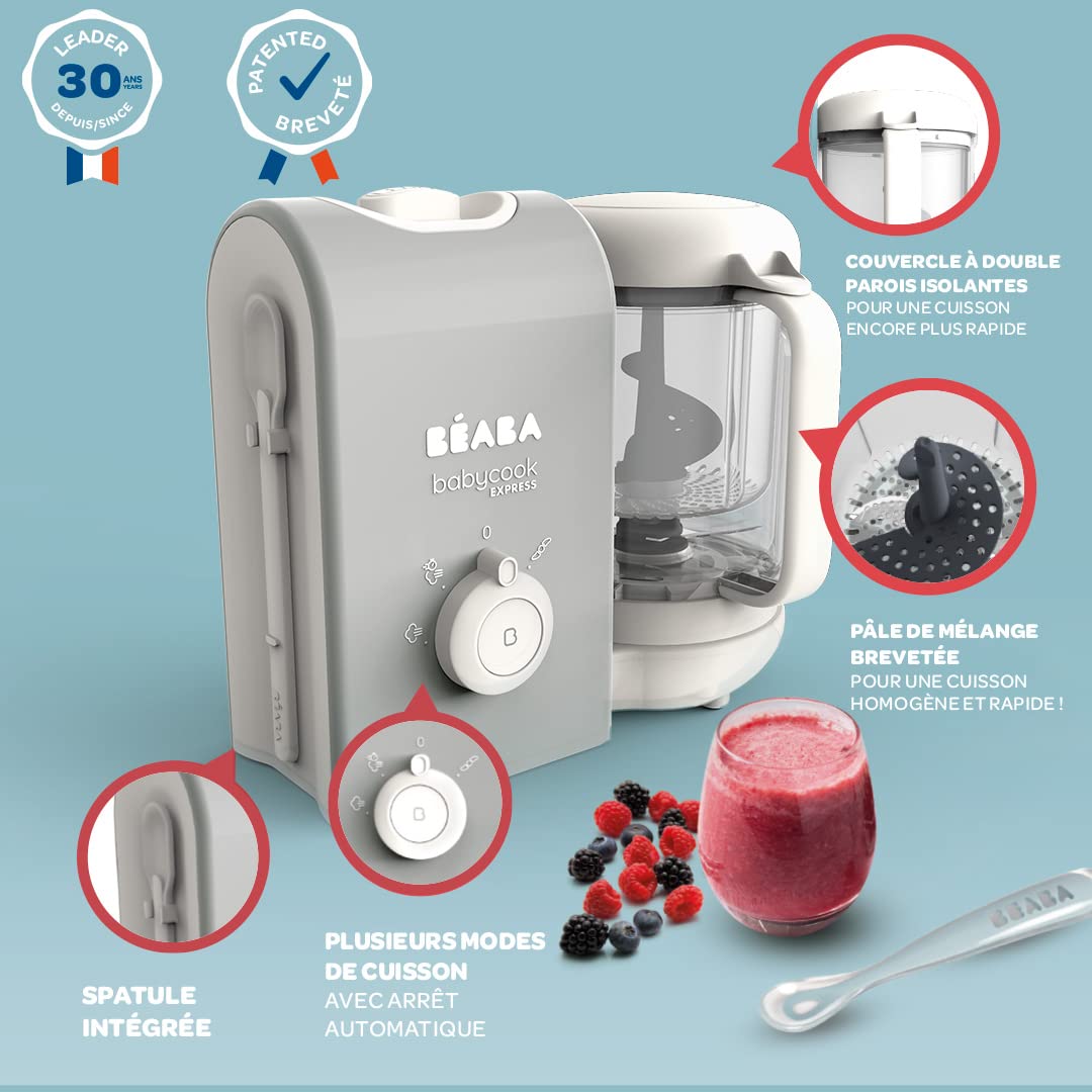 Béaba Babycook Express 4-ühes blender-auruti, 1250 ml, samet-hall