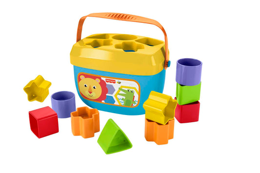 Fisher-Price värvilised klotsid ämbris, sorteerimis- ja ladumismäng, 10 tk, 6+ kuud
